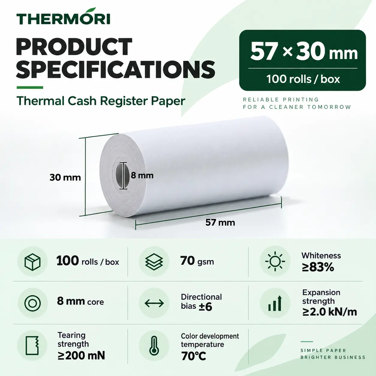57 × 30 mm thermal paper roll — image 3