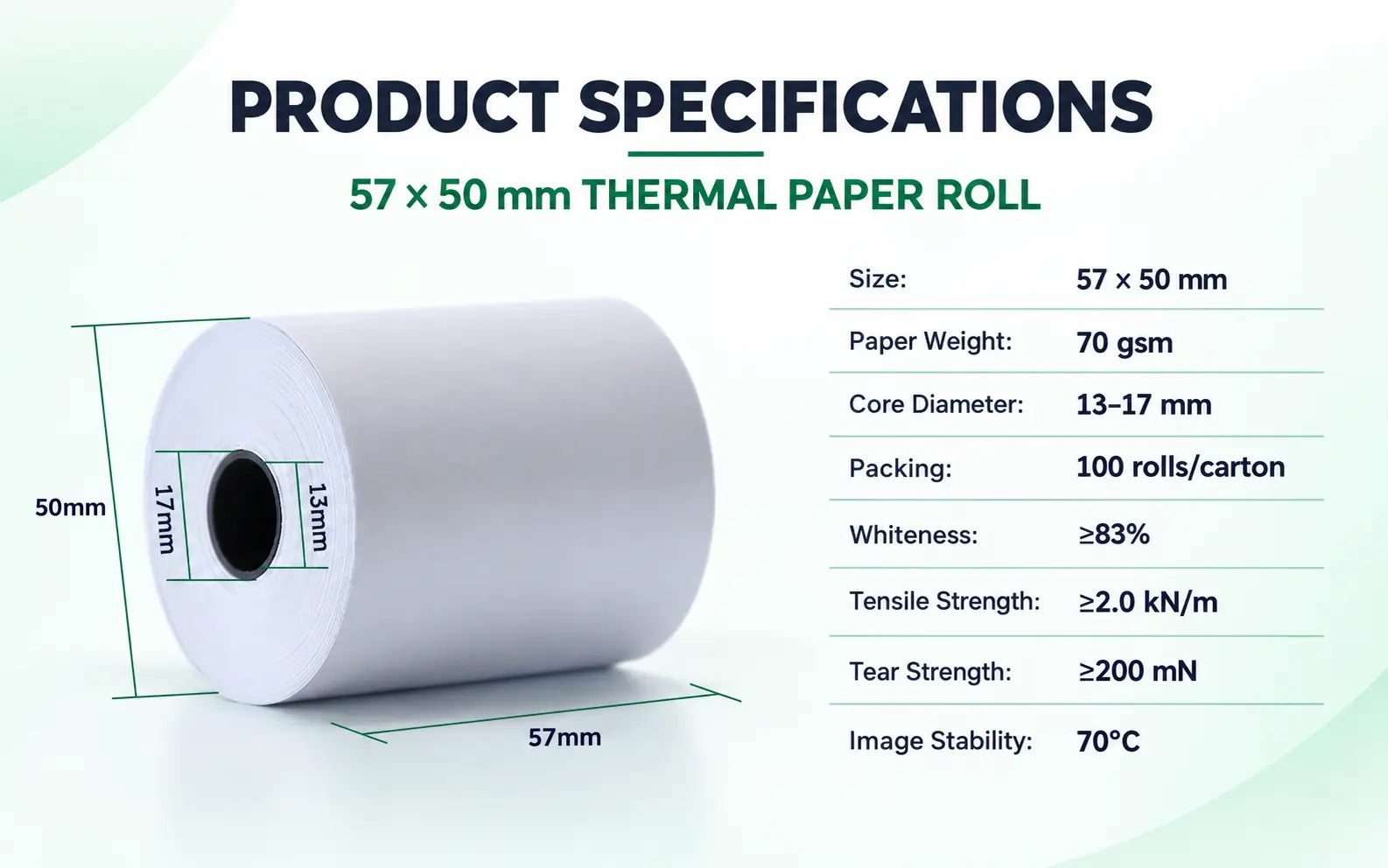 57 × 50 mm thermal paper roll — image 4