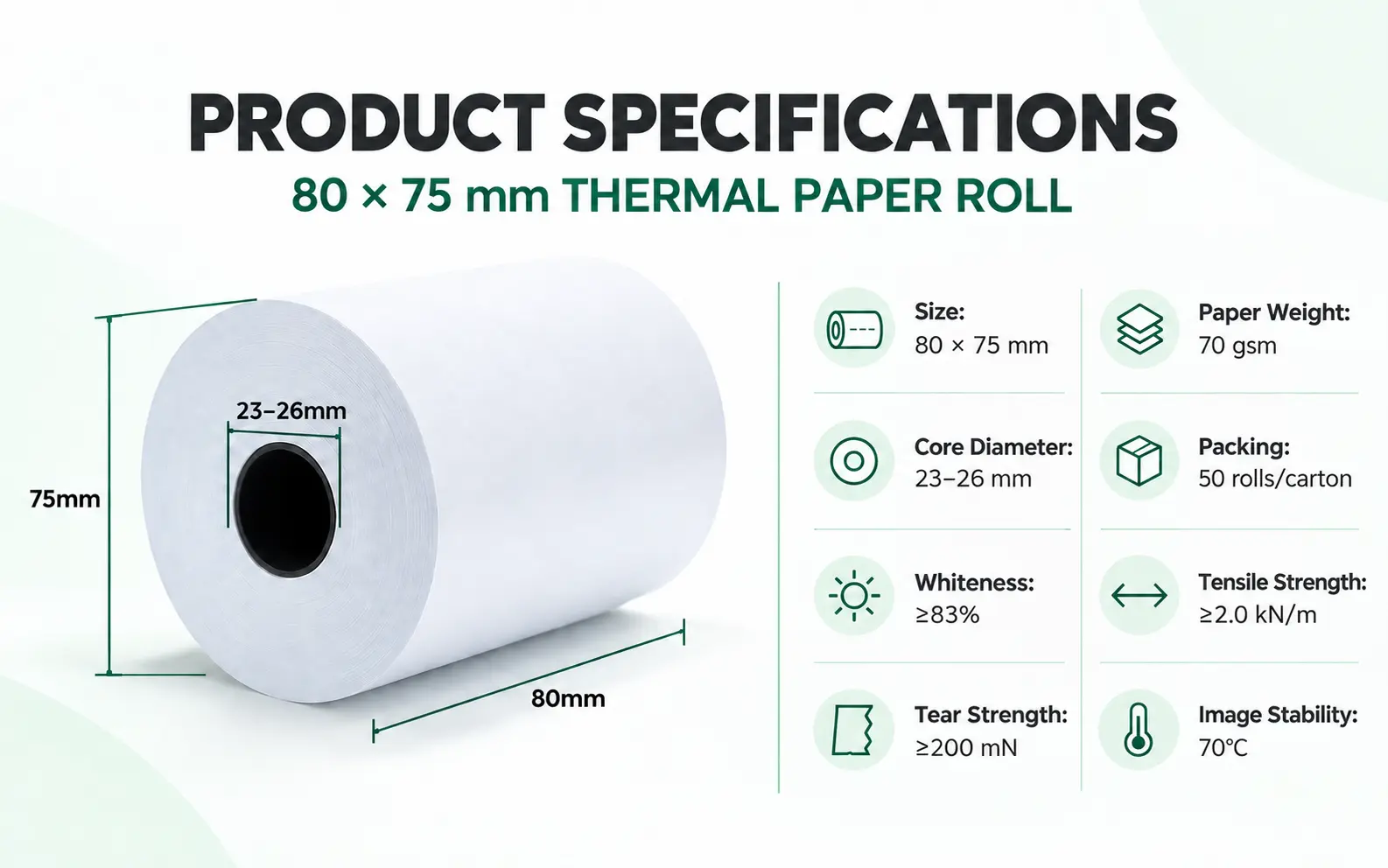 80 × 75 mm thermal paper roll — image 4