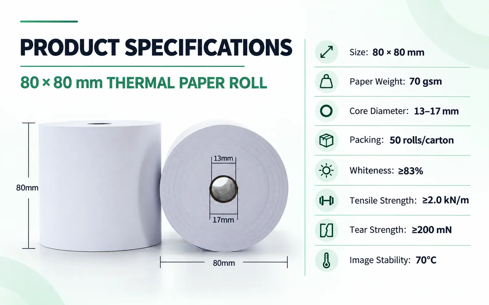 80 × 80 mm thermal paper roll — image 3